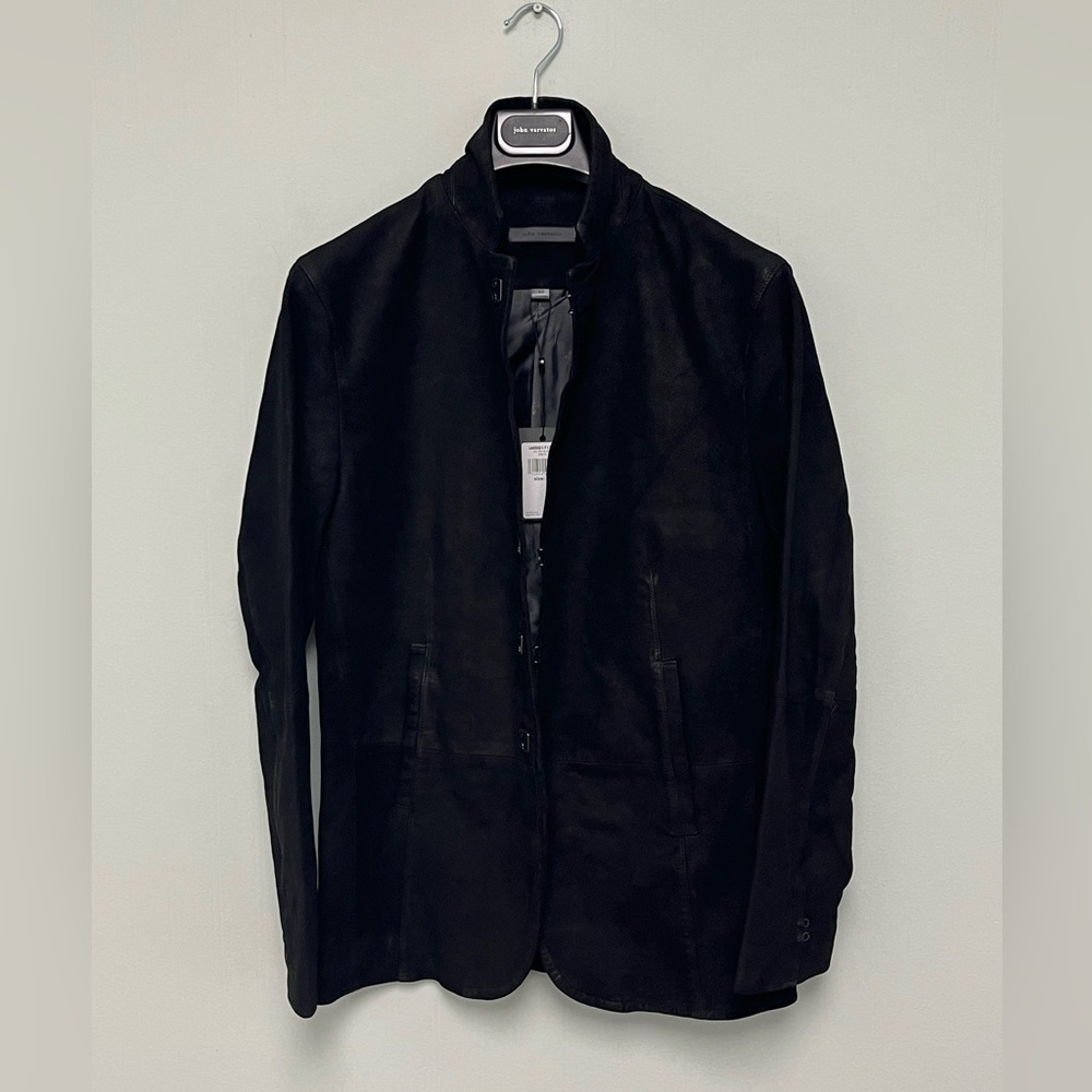 John Varvatos Thompson Goat suede hook and bar Jacket. Size EU 44 USA 34 BNWT